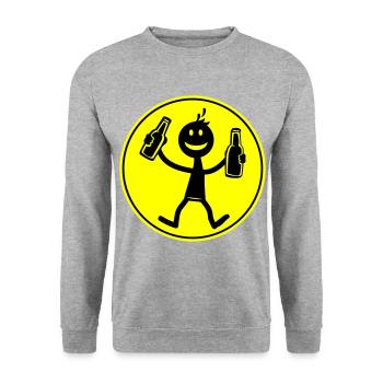 Drinking Beer - Unisex Sweatshirt - salt & pepper - Front - Alina (178cm) & Michal (187cm)