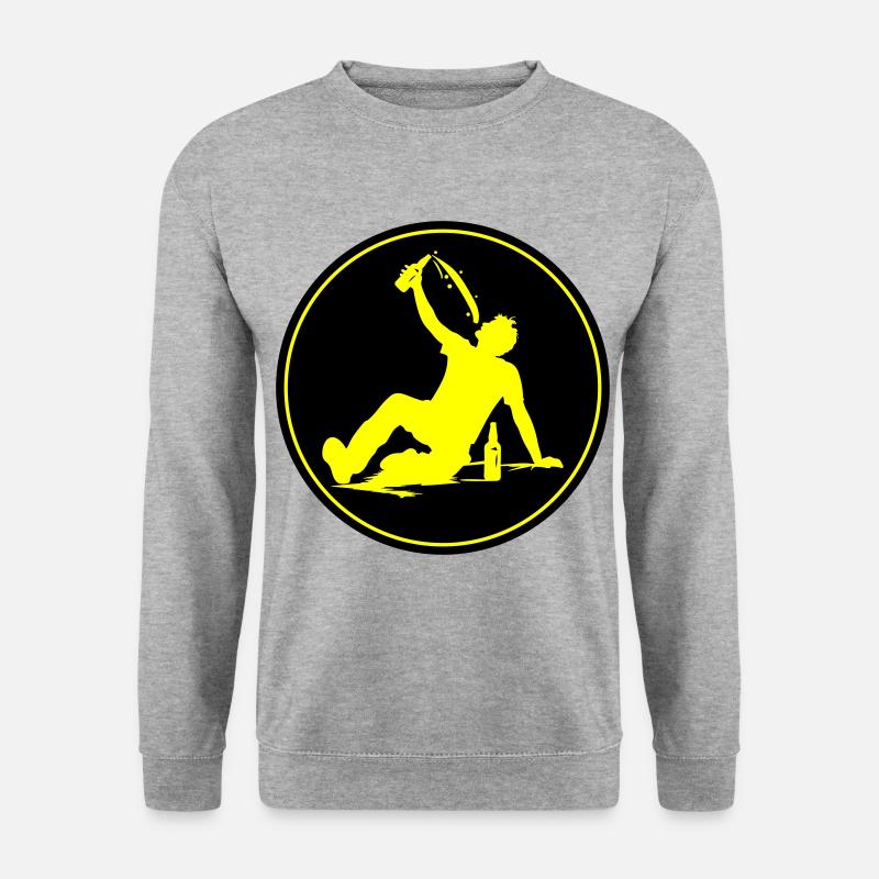 Drinking Bier Silhouette - Unisex Pullover - Weißgrau meliert