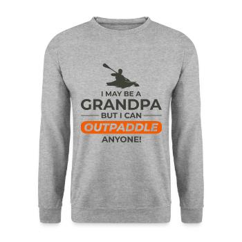 kayaking Gradpa Kayak Canoe Kayaker Funny - Unisex Sweatshirt - salt & pepper - Front - Alina (178cm) & Michal (187cm)
