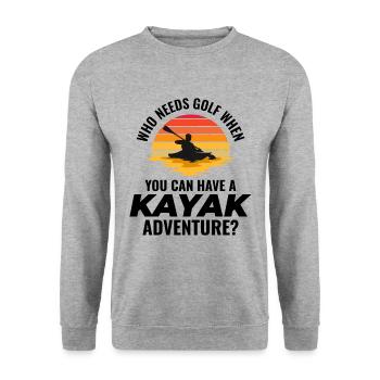 kayaking Gradpa Kayak Canoe Kayaker Funny - Unisex Sweatshirt - salt & pepper - Front - Alina (178cm) & Michal (187cm)