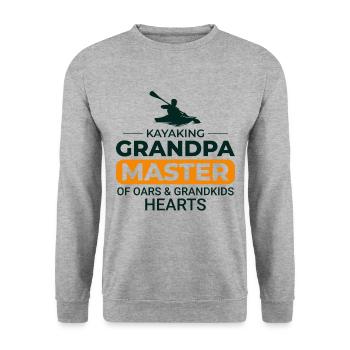 kayaking Gradpa Kayak Canoe Kayaker Funny - Unisex Sweatshirt - salt & pepper - Front - Alina (178cm) & Michal (187cm)