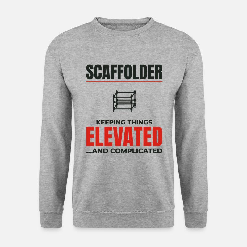 Gerüstbauer Gerüstbauer Gerüstbaubühne - Unisex Pullover - Weißgrau meliert