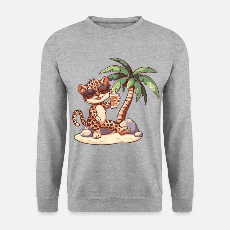 Leopard Summer Beach Vacation - Unisex Sweatshirt - salt & pepper
