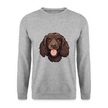 Boykin Épagneul chien race aquarelle dessin animé Kawaii - Sweat-shirt Unisexe - gris chiné - Devant - Alina (178cm) & Michal (187cm)