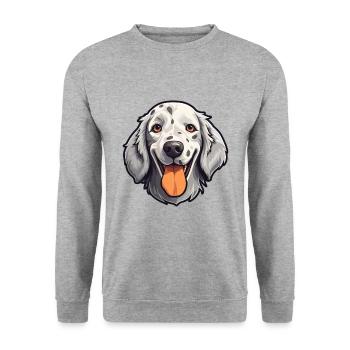English Setter Dog Breed Watercolor Cartoon Kawaii - Unisex Sweatshirt - salt & pepper - Front - Alina (178cm) & Michal (187cm)