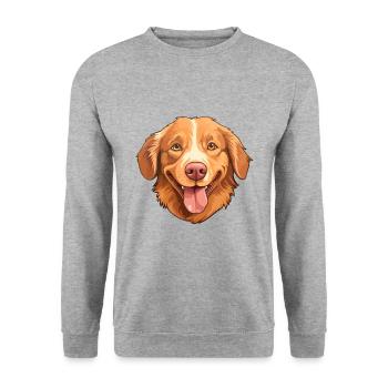 Nova Scotia Duck Tolling Retriever Dog Breed Water - Unisex Sweatshirt - salt & pepper - Front - Alina (178cm) & Michal (187cm)