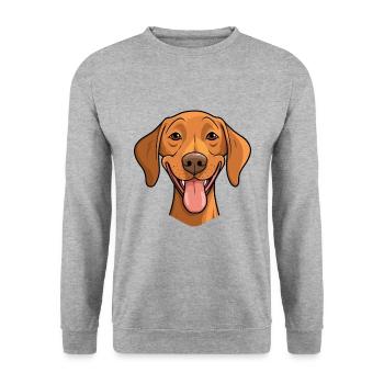 Vizsla chien race aquarelle dessin animé Kawaii Clipart - Sweat-shirt Unisexe - gris chiné - Devant - Alina (178cm) & Michal (187cm)