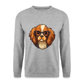 Cavalier King Charles Spaniel chien race aquarelle - Sweat-shirt Unisexe - gris chiné - Devant - Alina (178cm) & Michal (187cm)