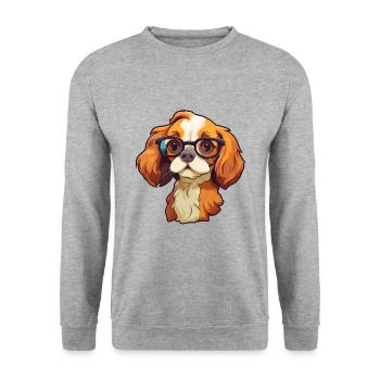 Cavalier King Charles Spaniel chien race aquarelle - Sweat-shirt Unisexe - gris chiné - Devant - Alina (178cm) & Michal (187cm)