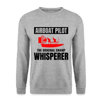 Bateau gonflable Fanboat Bateau hydroglisseur Bateau des marais - Sweat-shirt Unisexe - gris chiné - Devant - Alina (178cm) & Michal (187cm)