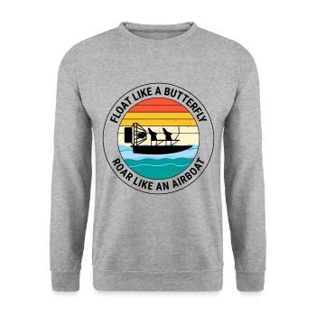 Bateau gonflable Fanboat Bateau hydroglisseur Bateau des marais - Sweat-shirt Unisexe - gris chiné - Devant - Alina (178cm) & Michal (187cm)