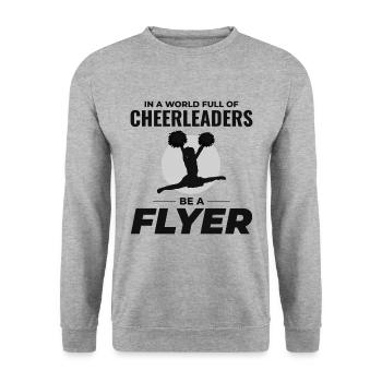 Cheerleader Cheerleading Girl Jubel Cheer Squad - Unisex Pullover - Weißgrau meliert - Vorne - Alina (178cm) & Michal (187cm)
