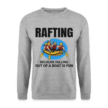 Rafting Team Raft Wildwasser Rafter Paddel Lustig - Unisex Pullover - Weißgrau meliert - Vorne - Alina (178cm) & Michal (187cm)