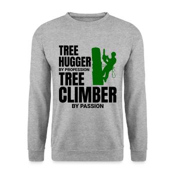 Baumpfleger Baumchirurg Kletterer Kletterschneider - Unisex Pullover - Weißgrau meliert - Vorne - Alina (178cm) & Michal (187cm)