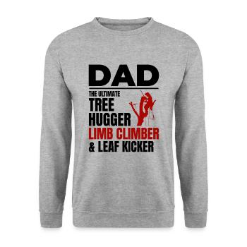 Baumpfleger Vater Baumchirurg Kletterer Klettertrimmer - Unisex Pullover - Weißgrau meliert - Vorne - Alina (178cm) & Michal (187cm)