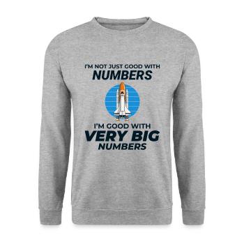 Luft- und Raumfahrtingenieur Raumfahrtraketenwissenschaftler - Unisex Pullover - Weißgrau meliert - Vorne - Alina (178cm) & Michal (187cm)