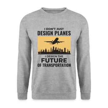 Aerospace Engineer Flight Mechanics Plane Airplane - Unisex Sweatshirt - salt & pepper - Front - Alina (178cm) & Michal (187cm)