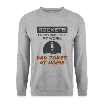 Aerospace Engineer Dad Jokes Rocket Scientist - Unisex Sweatshirt - salt & pepper - Front - Alina (178cm) & Michal (187cm)