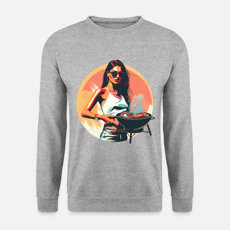 Köchin - Unisex Pullover - Weißgrau meliert
