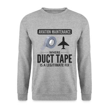 Flugzeugmechaniker Luftfahrtwartung Klebeband - Unisex Pullover - Weißgrau meliert - Vorne - Alina (178cm) & Michal (187cm)