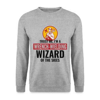 Fluggerätmechaniker Luftfahrtwartungstechniker - Unisex Pullover - Weißgrau meliert - Vorne - Alina (178cm) & Michal (187cm)