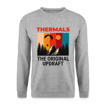 Paragliding Pilot Paraglider adventures Thermals - Unisex Sweatshirt - salt & pepper - Front - Alina (178cm) & Michal (187cm)