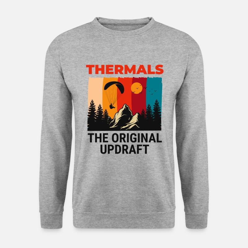 Gleitschirmpilot Gleitschirmabenteuer Thermik - Unisex Pullover - Weißgrau meliert