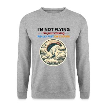 Motorschirmpilot Motorschirm Motorschirm - Unisex Pullover - Weißgrau meliert - Vorne - Alina (178cm) & Michal (187cm)