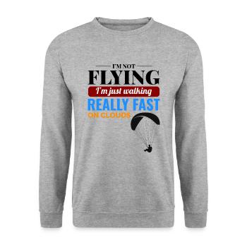 Motorschirmpilot Motorschirm Motorschirm - Unisex Pullover - Weißgrau meliert - Vorne - Alina (178cm) & Michal (187cm)