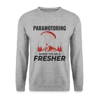 Motorschirmpilot Motorschirm Motorschirm - Unisex Pullover - Weißgrau meliert - Vorne - Alina (178cm) & Michal (187cm)