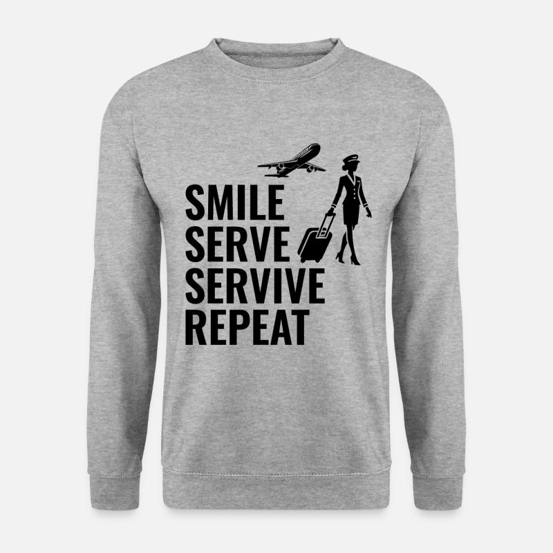 Flugbegleiter Flugpersonal - Unisex Pullover - Weißgrau meliert
