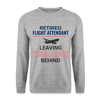 Retired Flight Attendant Aviation Cabin Crew - Unisex Sweatshirt - salt & pepper - Front - Alina (178cm) & Michal (187cm)