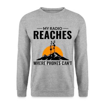 Opérateur radio amateur Fréquence des ondes radio - Sweat-shirt Unisexe - gris chiné - Devant - Alina (178cm) & Michal (187cm)