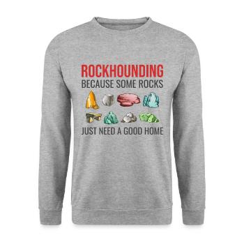 Rock Hound Collecting Collector Geology Geologist - Unisex Sweatshirt - salt & pepper - Front - Alina (178cm) & Michal (187cm)