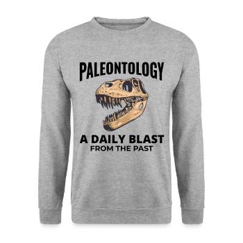 Fossil Hunting Paleontology Dinosaur Prehistoric - Unisex Sweatshirt - salt & pepper - Front - Alina (178cm) & Michal (187cm)