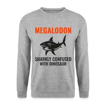 Megalodon dinosaure dinosaure paléontologue poisson fossile - Sweat-shirt Unisexe - gris chiné - Devant - Alina (178cm) & Michal (187cm)