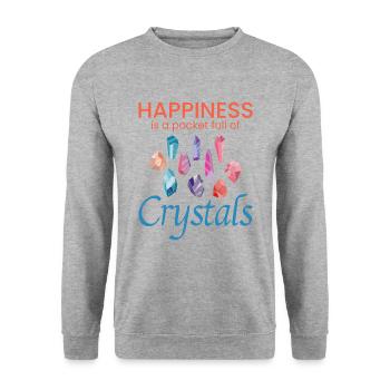 Crystal Collecting Rock Hunting Mineral Collector - Unisex Sweatshirt - salt & pepper - Front - Alina (178cm) & Michal (187cm)