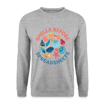 Seashells Collector Beachcomber Sea Shell - Unisex Sweatshirt - salt & pepper - Front - Alina (178cm) & Michal (187cm)