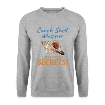 Conch Seashells Collector Beachcomber Sea Shell - Unisex Sweatshirt - salt & pepper - Front - Alina (178cm) & Michal (187cm)