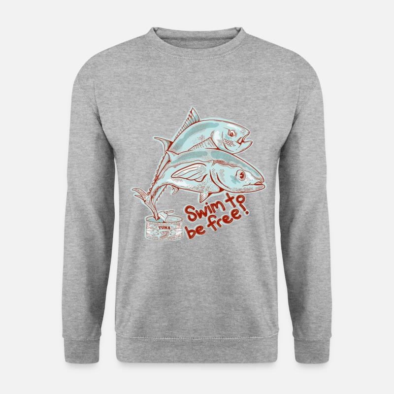 Schwimmen - Unisex Pullover - Weißgrau meliert