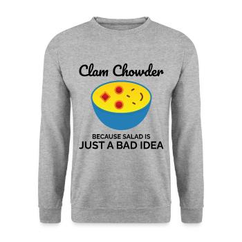 Clam Chowder Shellfish Hilarious Seafood Soup - Unisex Sweatshirt - salt & pepper - Front - Alina (178cm) & Michal (187cm)