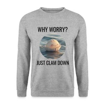 Clam Shell Seashells Collector Beachcomber Beach - Unisex Sweatshirt - salt & pepper - Front - Alina (178cm) & Michal (187cm)