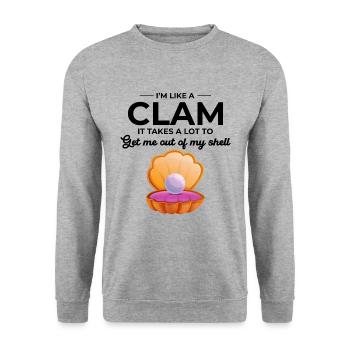 Muschelschalen Sammler Beachcomber Beach - Unisex Pullover - Weißgrau meliert - Vorne - Alina (178cm) & Michal (187cm)