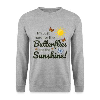 Papillon Soleil Insecte Collectionneur Entomologie - Sweat-shirt Unisexe - gris chiné - Devant - Alina (178cm) & Michal (187cm)