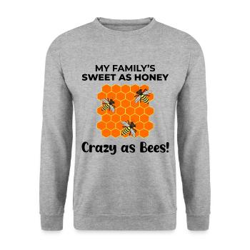 Honeybee Dad Beekeeper Family Beekeeping Insect - Unisex Sweatshirt - salt & pepper - Front - Alina (178cm) & Michal (187cm)