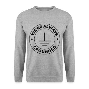 Electrician Humor Electrical Technician Engineer - Unisex Sweatshirt - salt & pepper - Front - Alina (178cm) & Michal (187cm)