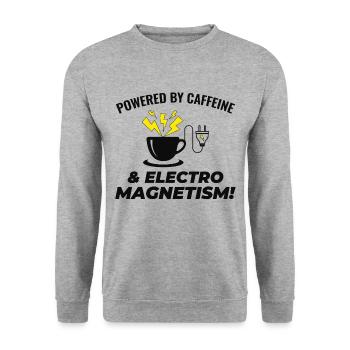 Elektriker Kaffee Elektrotechniker Ingenieur - Unisex Pullover - Weißgrau meliert - Vorne - Alina (178cm) & Michal (187cm)