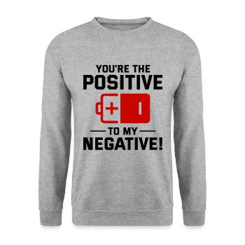 Electrician Valentine: Positive to My Negative - Unisex Sweatshirt - salt & pepper - Front - Alina (178cm) & Michal (187cm)