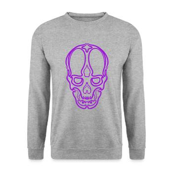 Skullorna 2 - Unisex Pullover - Weißgrau meliert - Vorne - Alina (178cm) & Michal (187cm)