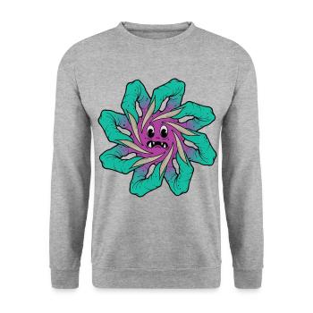 Bael - Unisex Pullover - Weißgrau meliert - Vorne - Alina (178cm) & Michal (187cm)